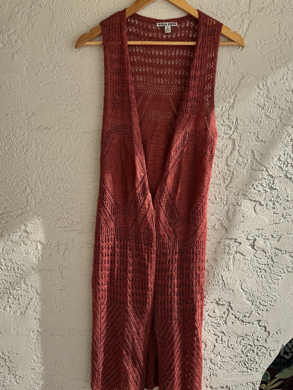 Moral Fiber Open-Knit Dusty Rose Cardigan